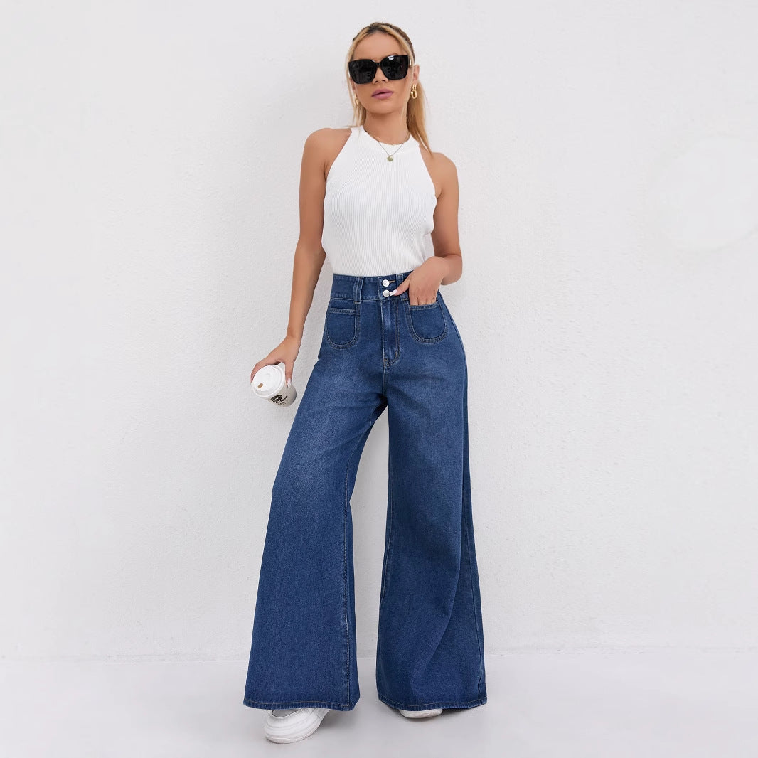 High-waisted Floor-length Flared Pants Clarke Vibe Store