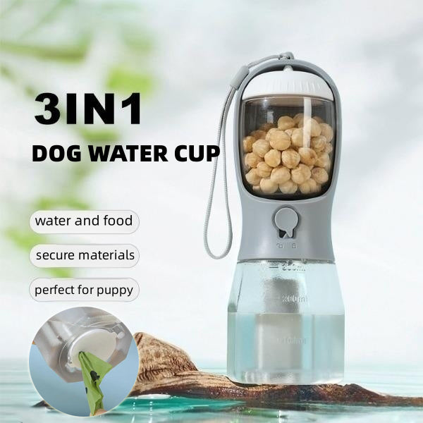 Dog Water Cup Drinking Food Garbage Bag Three-in-one Portable Small Multi-functional Pet Cups Pets Supplies Siqur Salute