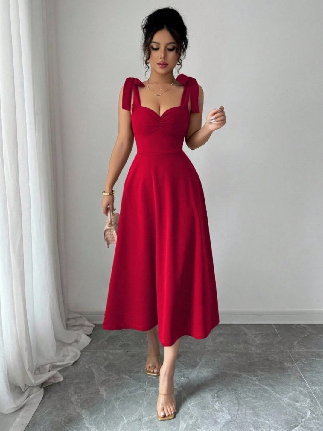 Lace-up Waist-cinching Maxi Dress Clarke Vibe Store