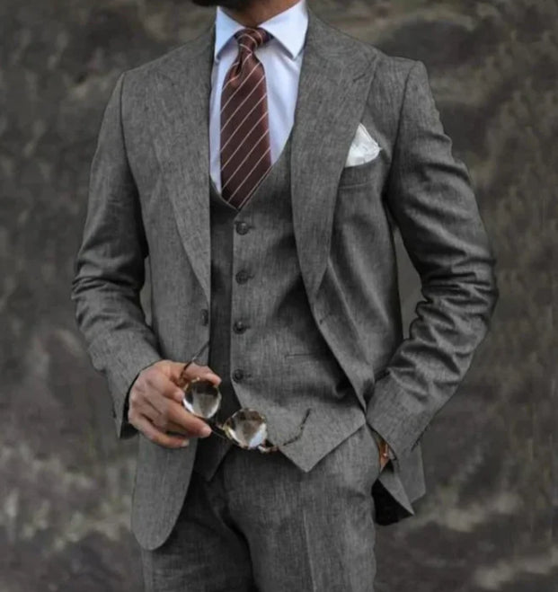 European And American Pink Business Casual Suit Three-piece Suit Men Clarke Vibe Store