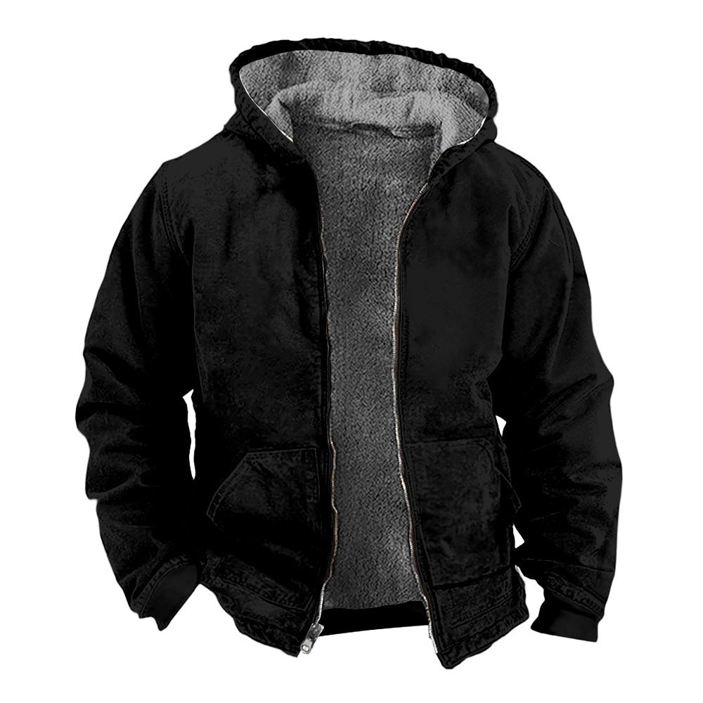 Loose-fitting Hooded Zip-up Trendy Cotton Jacket Siqur Salute