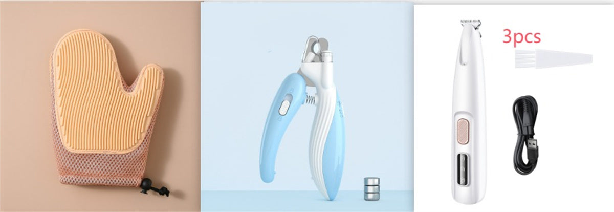 Pets Dog Paw Trimmer With LED Light Fully Waterproof Pet Hair Trimmer With LED Display Dog Clippers For Grooming Widen Blade Siqur Salute