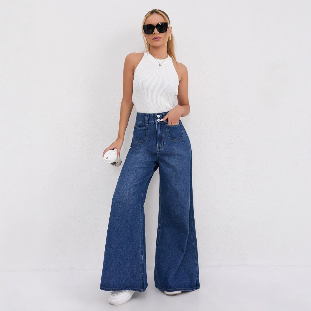 High-waisted Floor-length Flared Pants Clarke Vibe Store