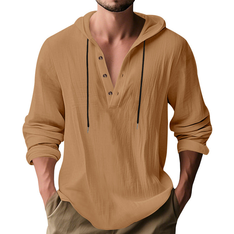 New Wish Cotton Linen Shirt Hooded Sweater Long Sleeve Hooded Casual Daily Clothing Clarke Vibe Store