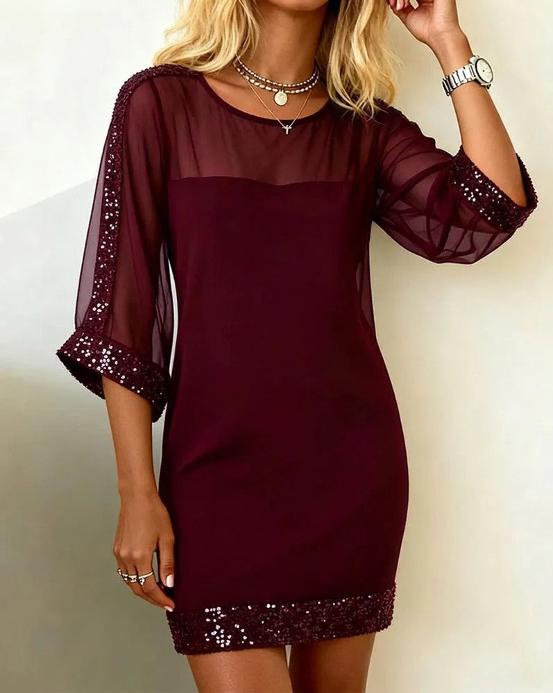 Womens Mesh Sequin Bodycon Dress Clarke Vibe Store