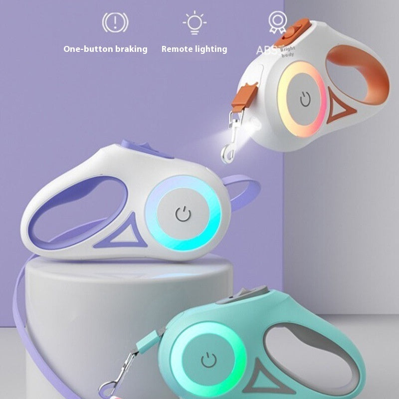 Dog Leash Retractable Leash And Dog Collar Spotlight Automatic Pet Dog Cat Traction Rope For Small Medium Dogs Pet Product Siqur Salute