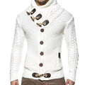 Knitted Jacket With High Collar Buttons Clarke Vibe Store