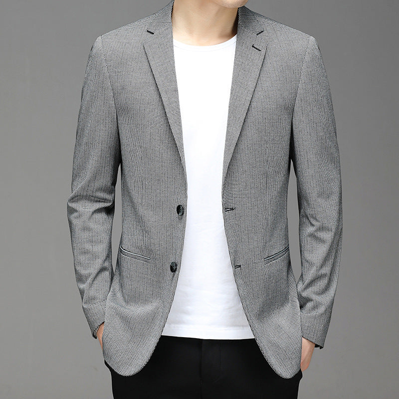 Spring New Suit Men"S Korean Plaid Non Iron Casual Small Suit Coat Fashion Men"S Wholesale Clarke Vibe Store