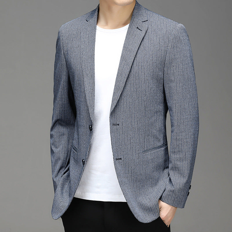 Spring New Suit Men"S Korean Plaid Non Iron Casual Small Suit Coat Fashion Men"S Wholesale Clarke Vibe Store
