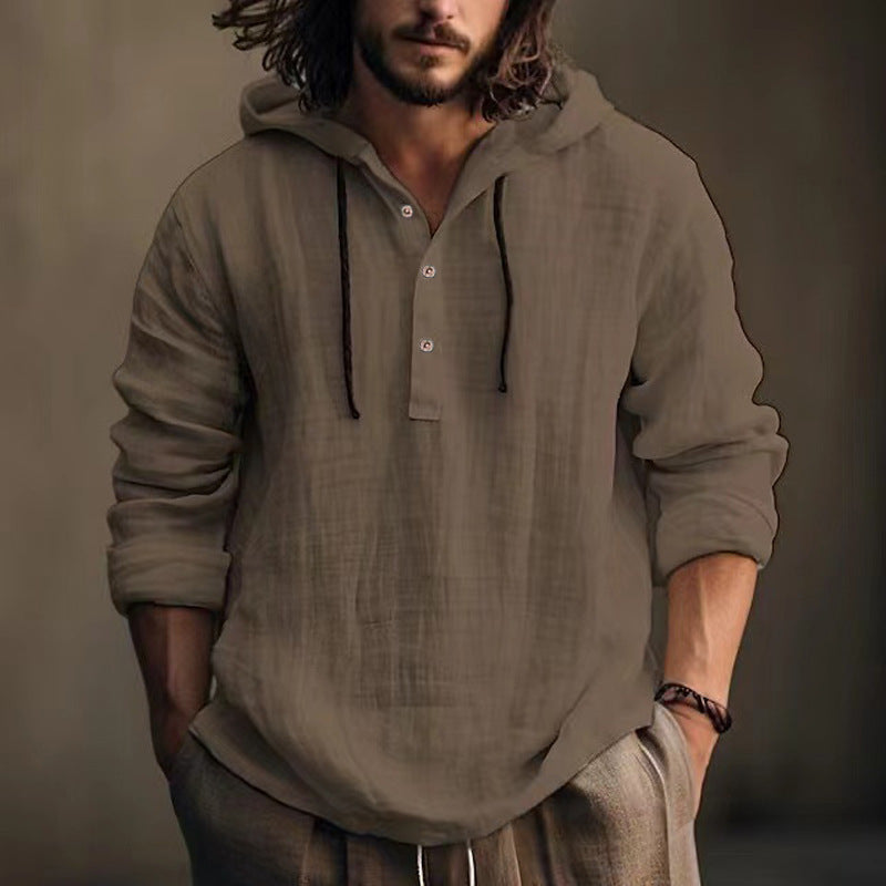 New Wish Cotton Linen Shirt Hooded Sweater Long Sleeve Hooded Casual Daily Clothing Clarke Vibe Store
