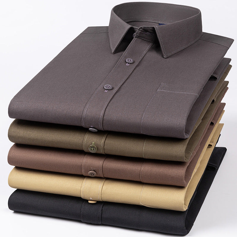 Spring Mens Khaki Cotton Long-sleeve Shirt Siqur Salute
