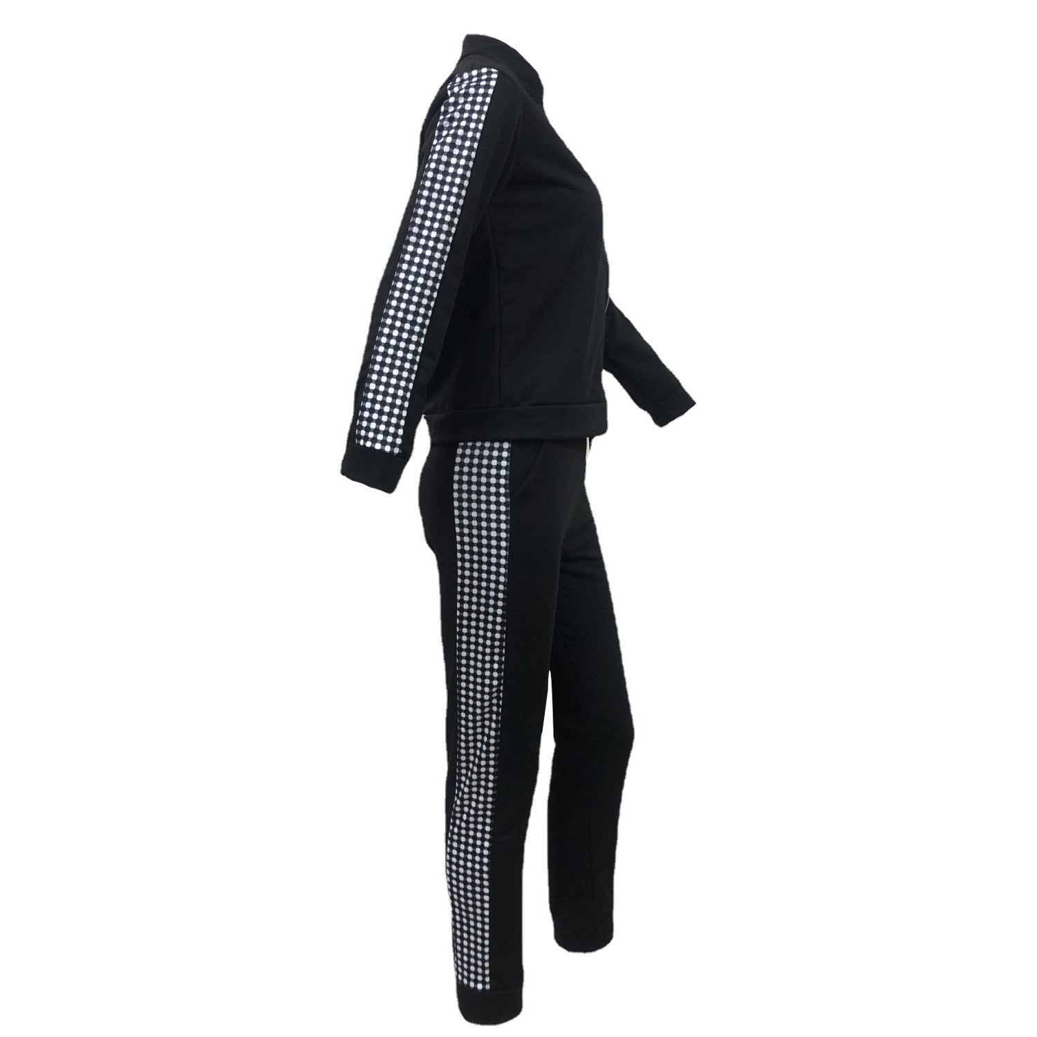 Casual Zipper Stitching Plaid Suit Women's Suit Clarke Vibe Store
