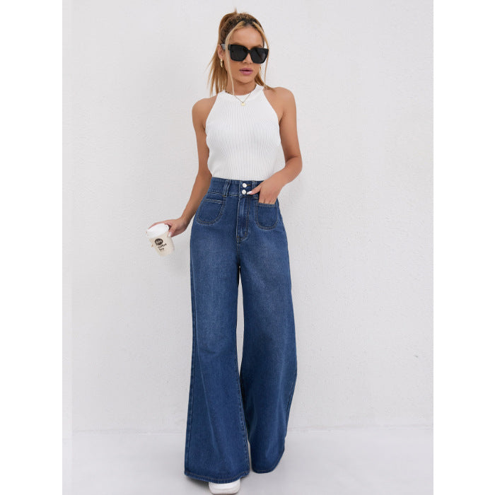 High-waisted Floor-length Flared Pants Clarke Vibe Store