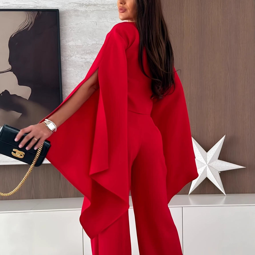 Womens Solid Color Casual Flare Sleeve T Shirt Single Piece Set Clarke Vibe Store