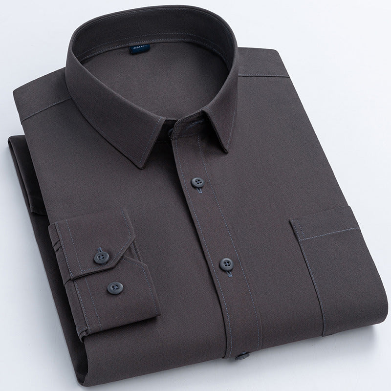 Spring Mens Khaki Cotton Long-sleeve Shirt Siqur Salute