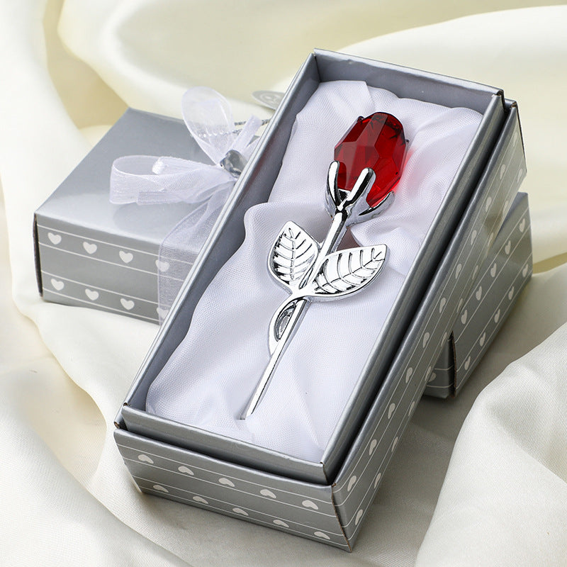 New Valentine's Day Metal Crystal Rose Decorations Clarke Vibe Store