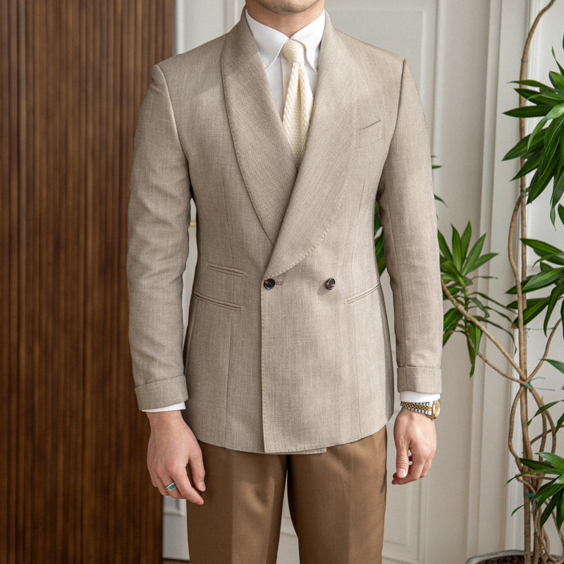 Double-breasted Tuxedo Suit Jacket For Men Clarke Vibe Store