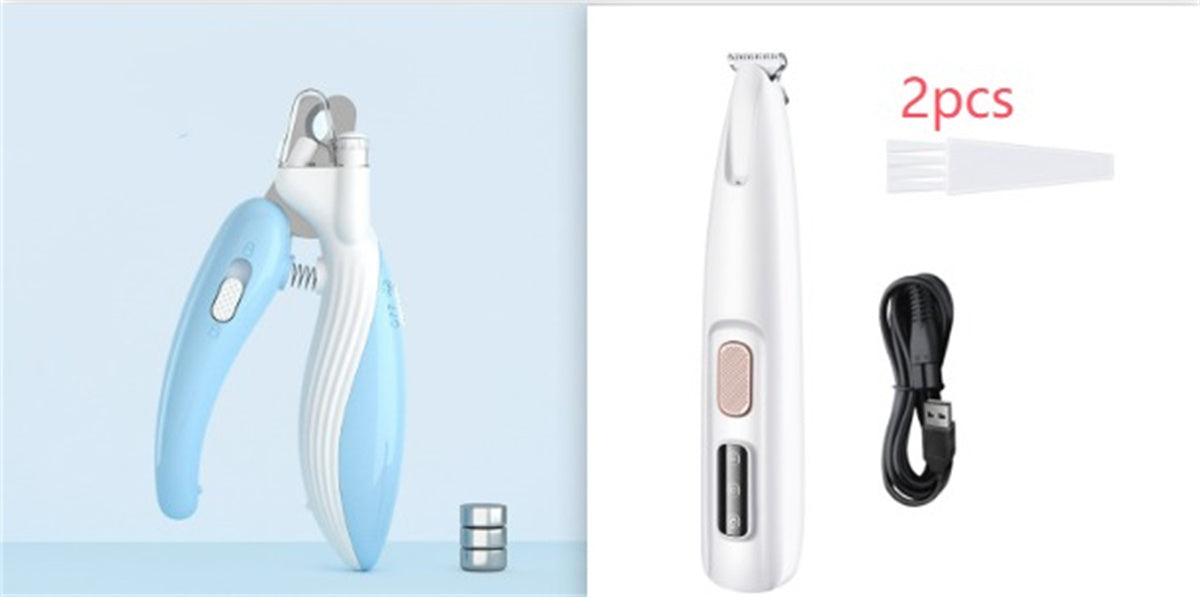 Pets Dog Paw Trimmer With LED Light Fully Waterproof Pet Hair Trimmer With LED Display Dog Clippers For Grooming Widen Blade Siqur Salute