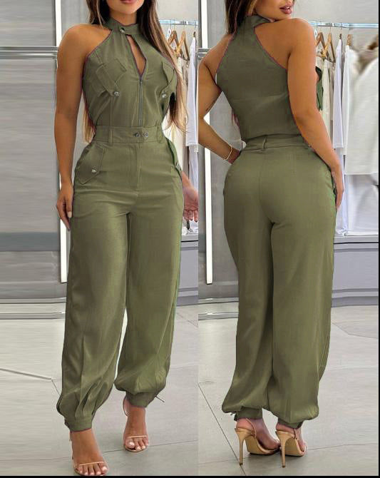 Halter Top Casual Working Pants Two-piece Suit Clarke Vibe Store