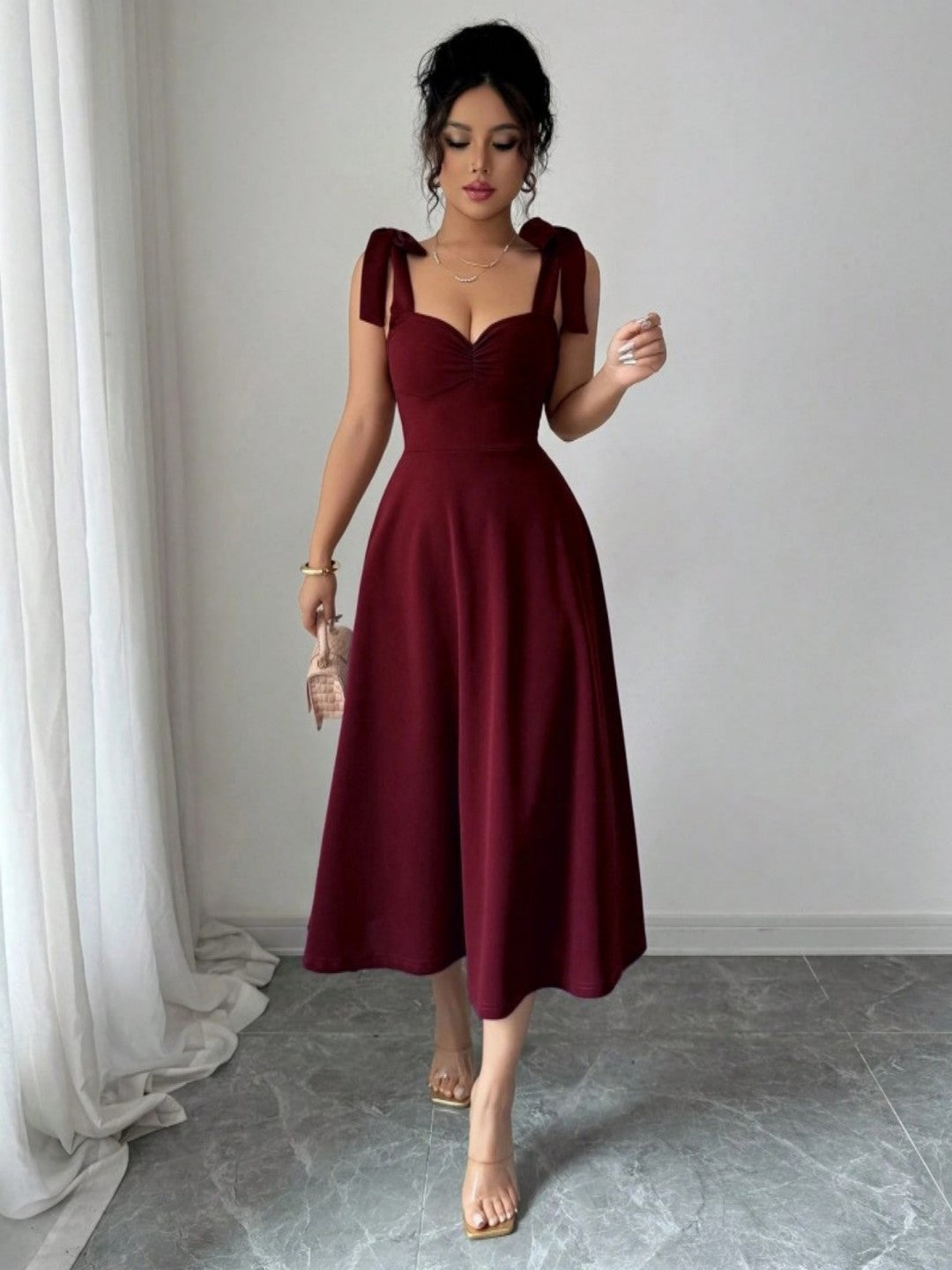 Lace-up Waist-cinching Maxi Dress Clarke Vibe Store