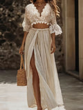 Elegant Womens Beach Lace-Patchwork Skirt Set Clarke Vibe Store
