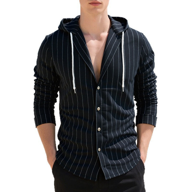 Slim-fit Hood Cardigan Casual Shirt Men Clarke Vibe Store