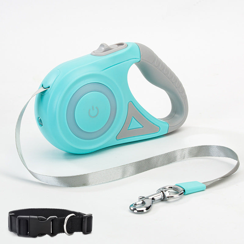 Dog Leash Retractable Leash And Dog Collar Spotlight Automatic Pet Dog Cat Traction Rope For Small Medium Dogs Pet Product Siqur Salute