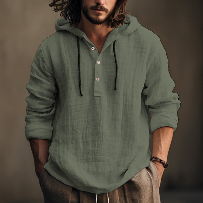 New Wish Cotton Linen Shirt Hooded Sweater Long Sleeve Hooded Casual Daily Clothing Clarke Vibe Store