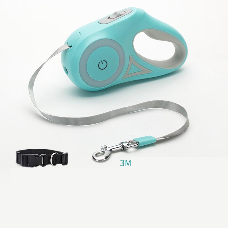 Dog Leash Retractable Leash And Dog Collar Spotlight Automatic Pet Dog Cat Traction Rope For Small Medium Dogs Pet Product Siqur Salute