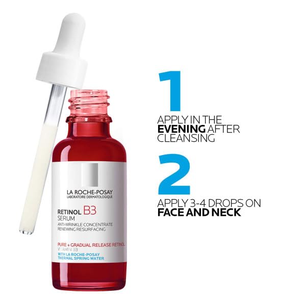 La Roche-Posay Pure Retinol Face Serum with Vitamin B3, Anti Aging Face Serum for Lines, Wrinkles & Premature Sun Damage to Resurface & Hydrate, Suitable for Sensitive Skin, 1.0 Fl. Oz Clarke's Vibe Store