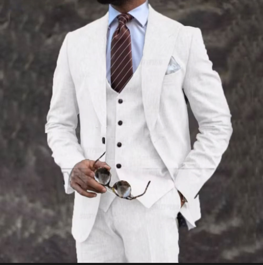 European And American Pink Business Casual Suit Three-piece Suit Men Clarke Vibe Store