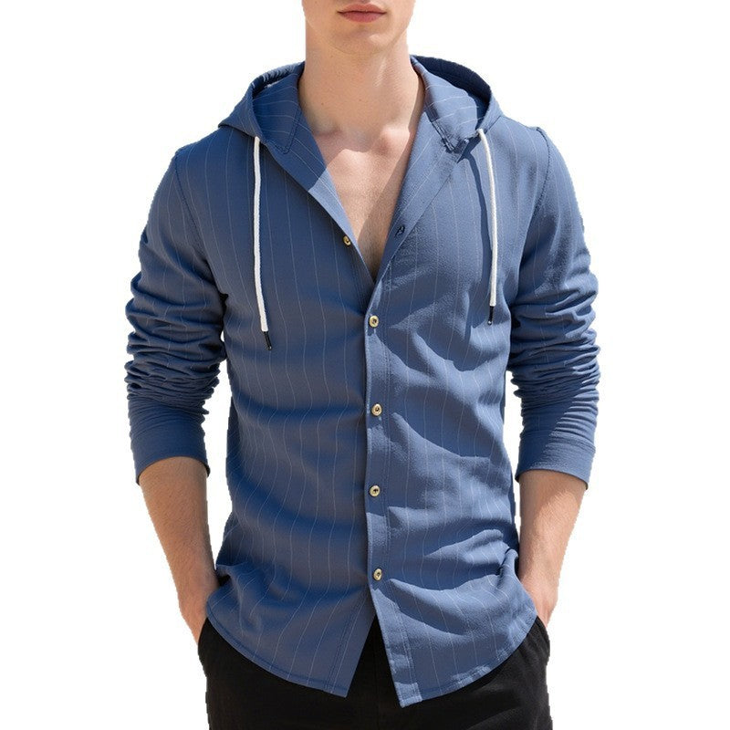 Slim-fit Hood Cardigan Casual Shirt Men Clarke Vibe Store