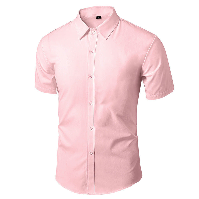 Men White Casual Suit Shirt Solid Color Clarke Vibe Store