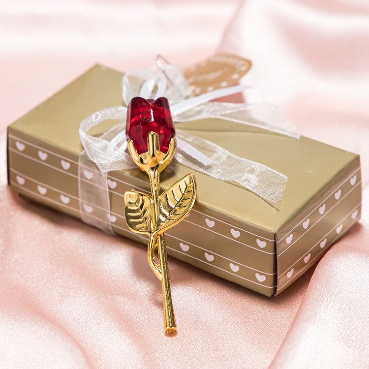New Valentine's Day Metal Crystal Rose Decorations Clarke Vibe Store