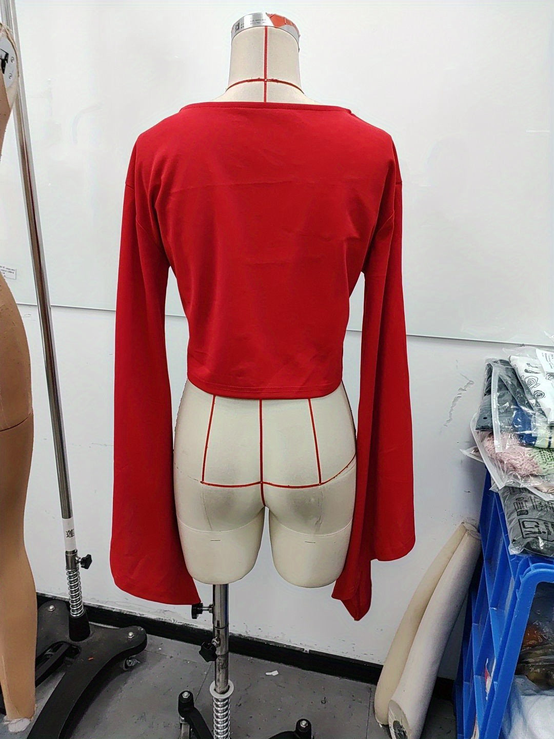Womens Solid Color Casual Flare Sleeve T Shirt Single Piece Set Clarke Vibe Store