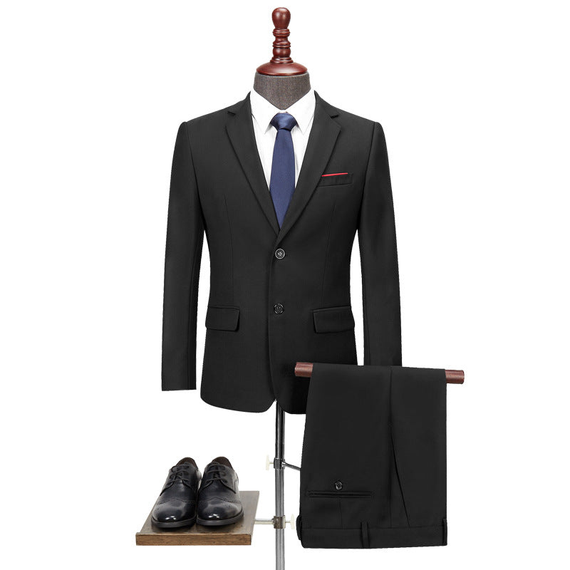 Men's Casual Business Suit Two-piece Suit Plus Size Work Ball Suit Men Clarke Vibe Store