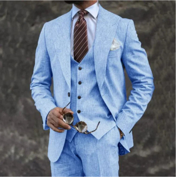 European And American Pink Business Casual Suit Three-piece Suit Men Clarke Vibe Store