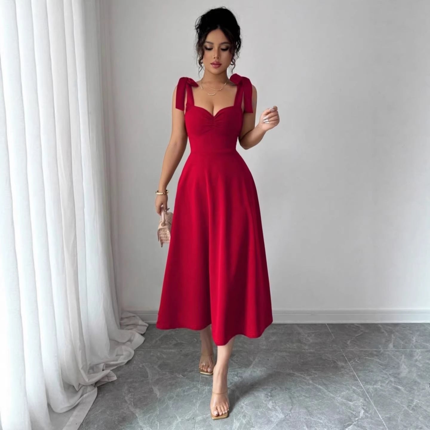 Lace-up Waist-cinching Maxi Dress Clarke Vibe Store