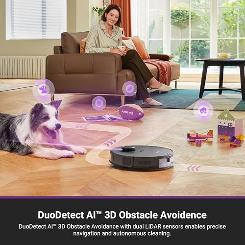 Eureka E20 Evo Plus Robot Vacuum and Mop Combo, 10,000Pa Suction Robot Vacuum Cleaner Bagless Self-Emptying Station, 45-Day Capacity Anti-Hair-Tangling Side Brush Mop Lifting App Control LiDAR Nav Clarke Vibe Store