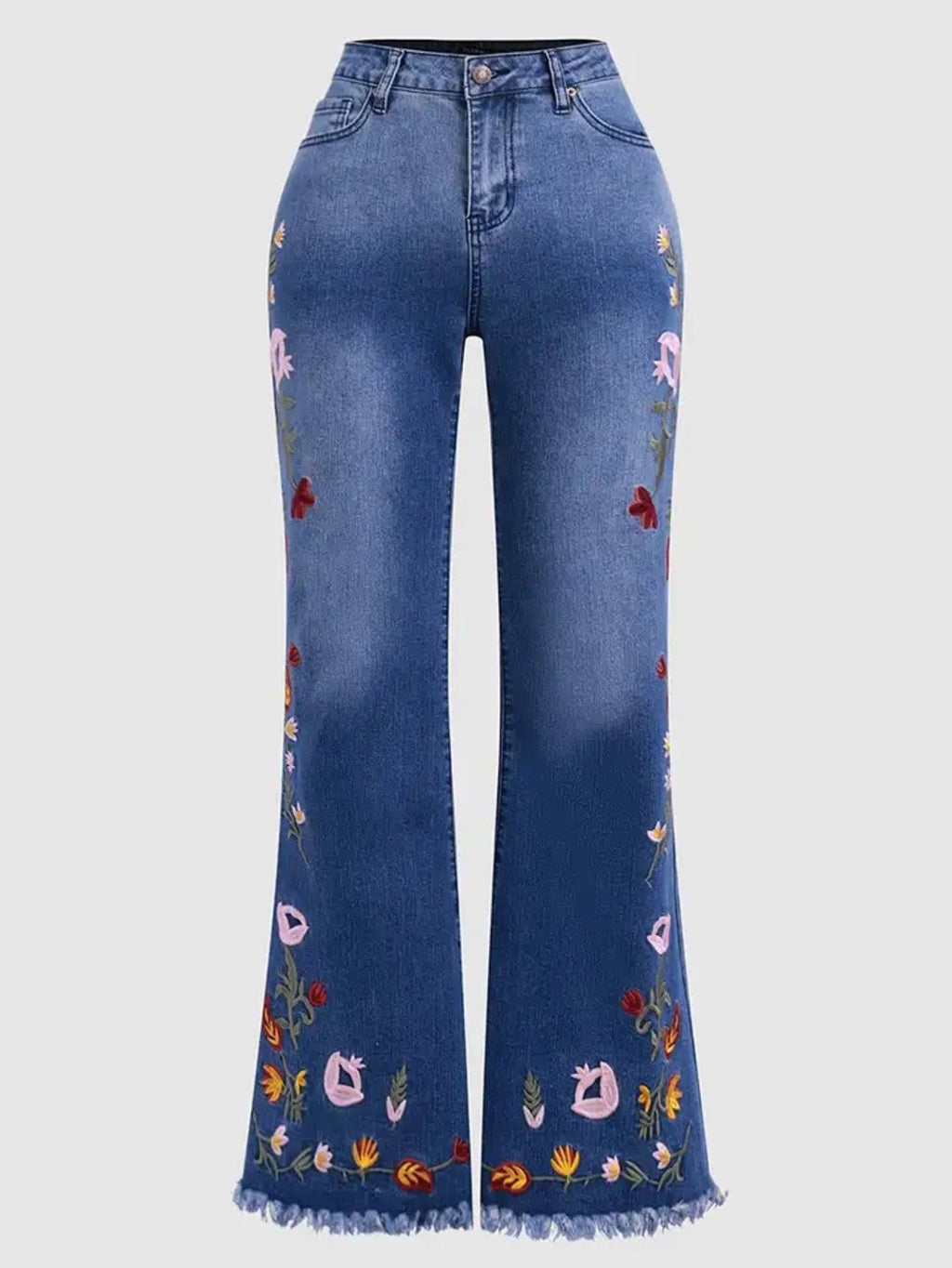 High-elasticity Embroidered Flared Jeans For Women Clarke Vibe Store