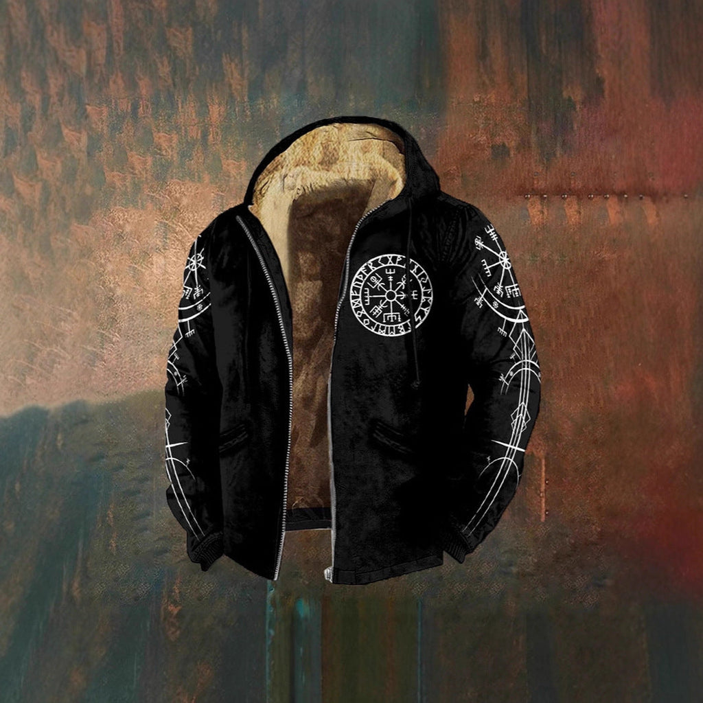 3D Digitalprint Mens Fashion Vintage Hooded Zipup Jacket Siqur Salute
