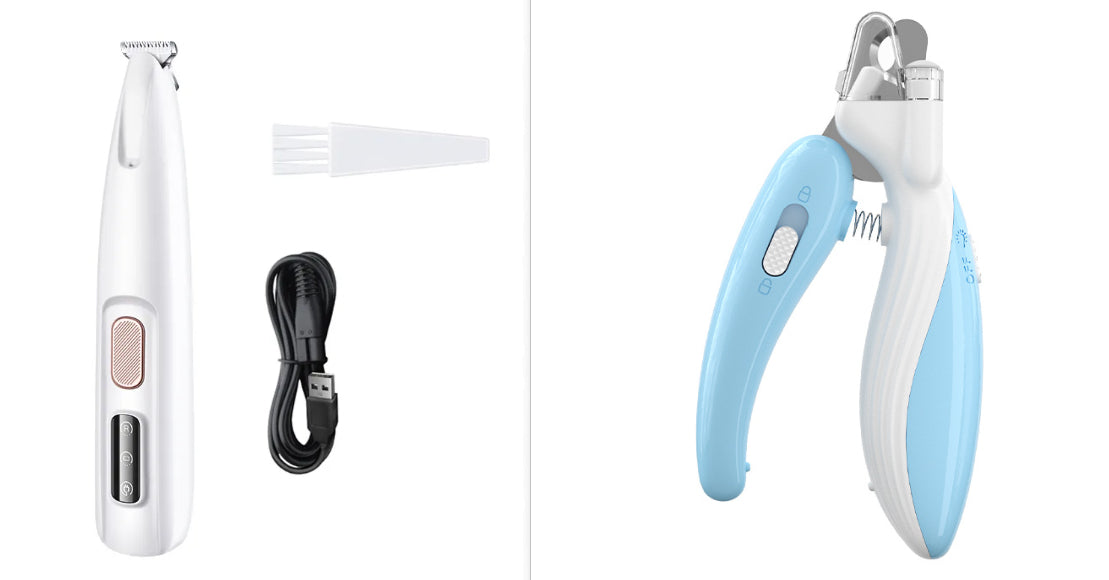 Pets Dog Paw Trimmer With LED Light Fully Waterproof Pet Hair Trimmer With LED Display Dog Clippers For Grooming Widen Blade Siqur Salute