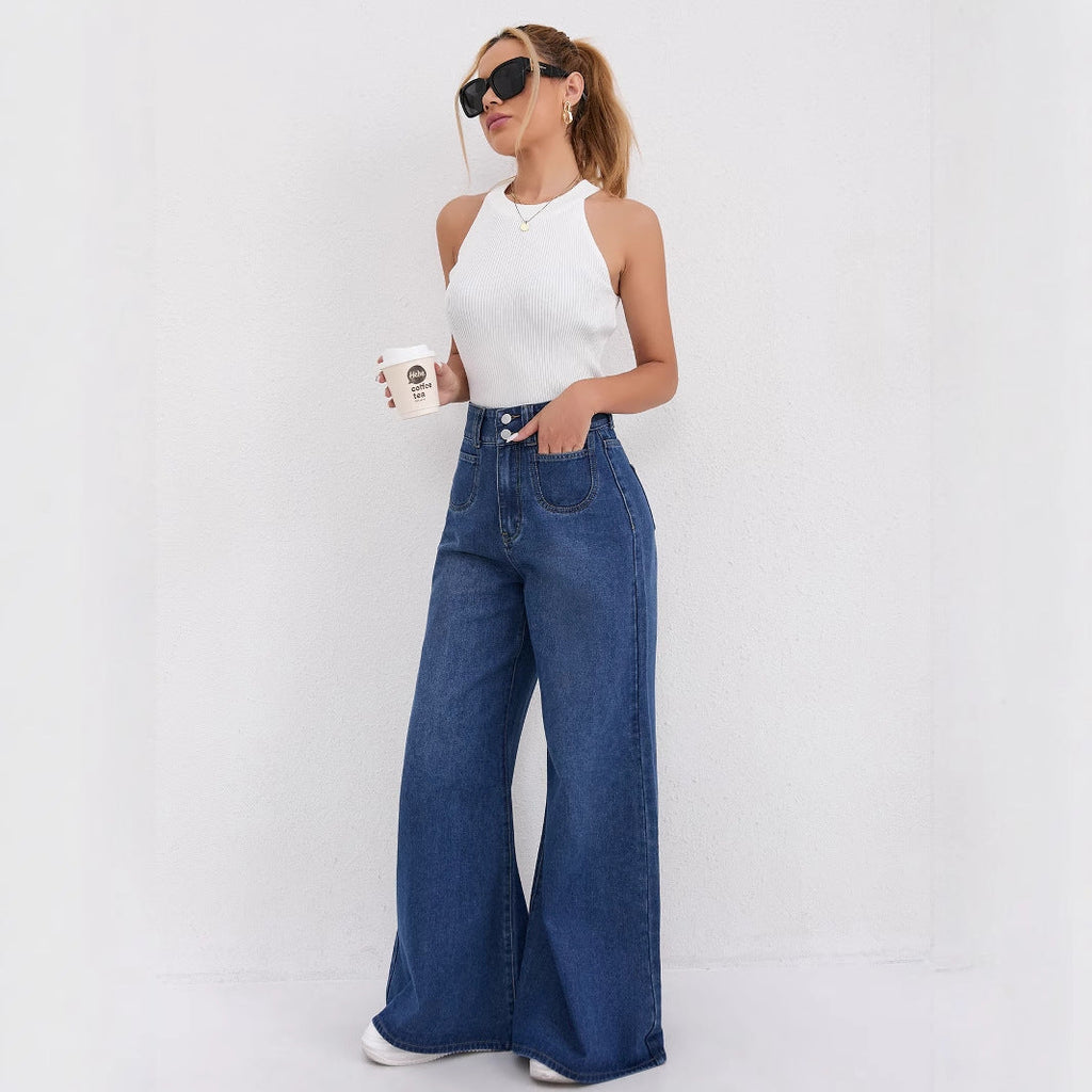 High-waisted Floor-length Flared Pants Clarke Vibe Store