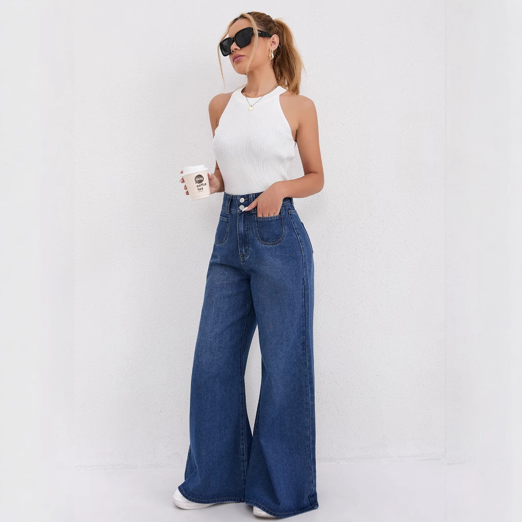 High-waisted Floor-length Flared Pants Clarke Vibe Store