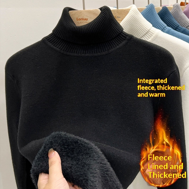 Womens Fleece-lined Turtleneck Base Sweater Clarke Vibe Store