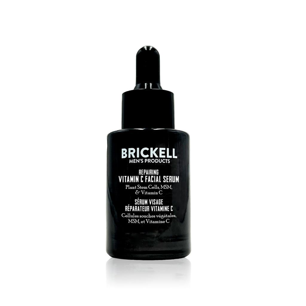 Brickell Men's Anti Aging Vitamin C Serum For Face, Repairing Night Facial Serum for Men, Natural and Organic Hyaluronic Acid Serum For Face to Diminish Wrinkles and Reduce Redness, 1 Ounce, Scented Clarke's Vibe Store