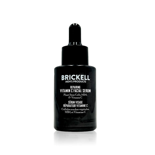 Brickell Men's Anti Aging Vitamin C Serum For Face, Repairing Night Facial Serum for Men, Natural and Organic Hyaluronic Acid Serum For Face to Diminish Wrinkles and Reduce Redness, 1 Ounce, Scented Clarke's Vibe Store