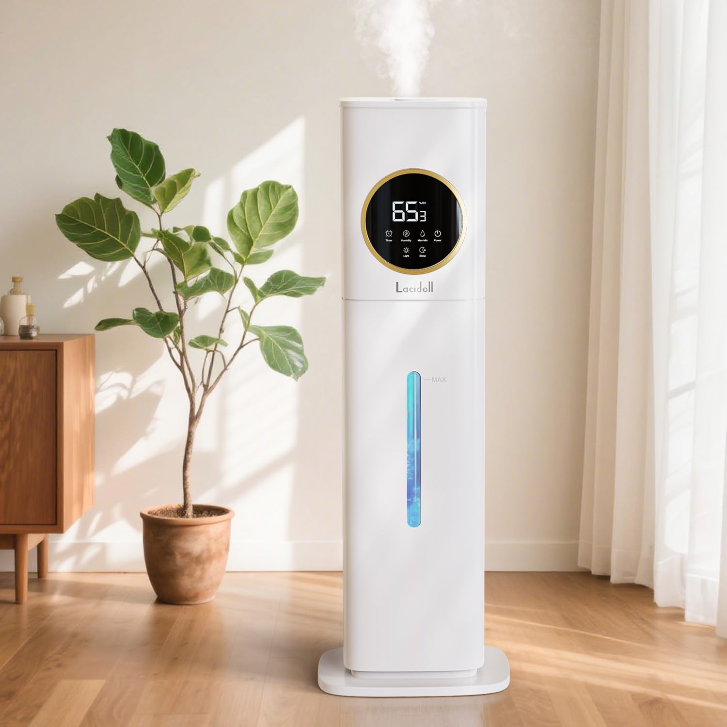 Humidifier Large Room Bedroom with Night Light, 2.1Gal(8L) Humidifiers for Home with Essential Oil Diffuser, Top Fill Whole House Cool Mist Humidifiers for Plants Baby Kids Adults(Black) Clarke's Vibe Store
