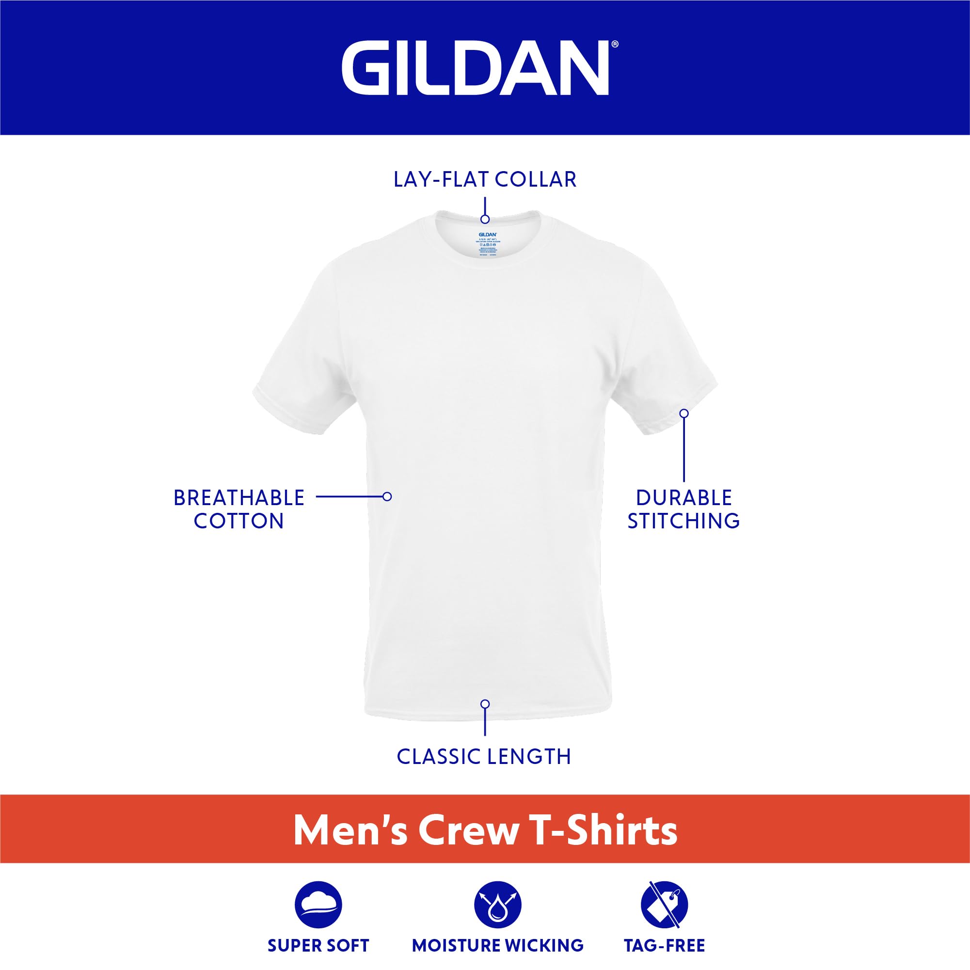 Gildan Men's Crew T-Shirts, Multipack, Style G1100 Clarke's Vibe Store