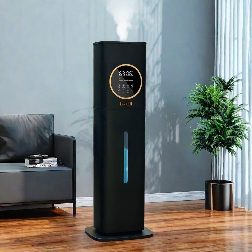 Humidifier Large Room Bedroom with Night Light, 2.1Gal(8L) Humidifiers for Home with Essential Oil Diffuser, Top Fill Whole House Cool Mist Humidifiers for Plants Baby Kids Adults(Black) Clarke's Vibe Store